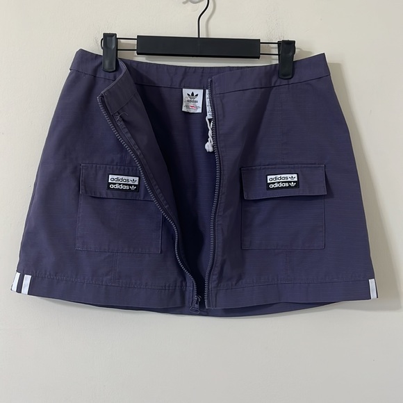 Adidas Originals Reveal Your Voice Ripstop Zip-Front Mini Skirt Purple Size M - Picture 6 of 10